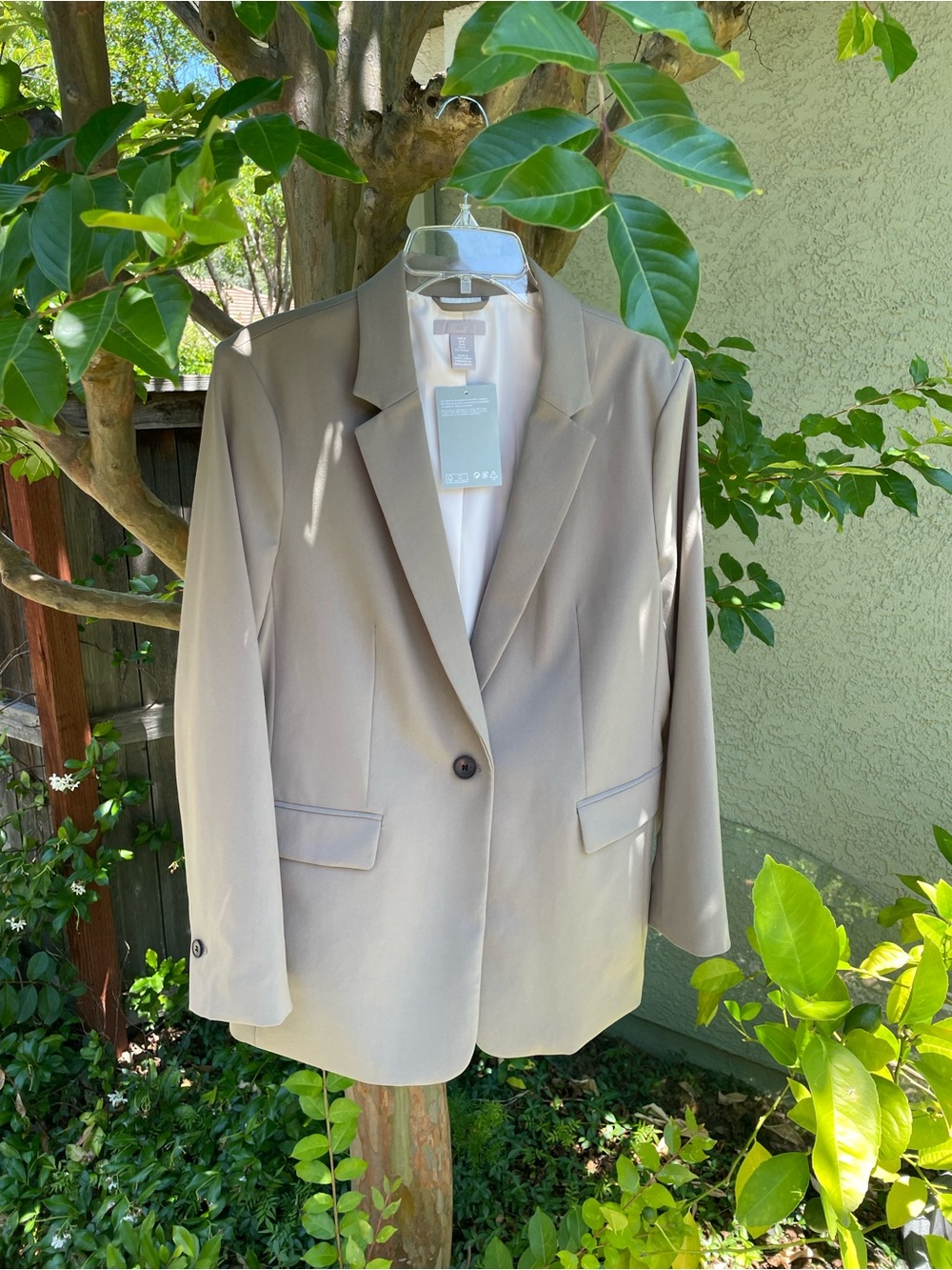 H&M Beige Single-Button Blazer